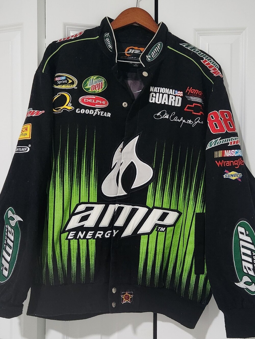 Nascar AMP Energy Black and Green Racing Jacket